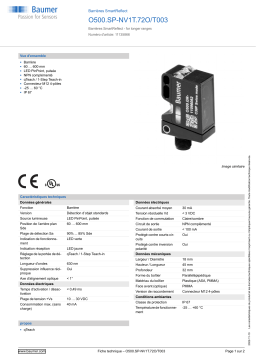 Baumer O500.SP-NV1T.72O/T003 SmartReflect Light barrier Fiche technique