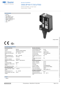 Baumer O500.SP-NV1T.72CU/T003 SmartReflect Light barrier Fiche technique