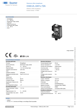 Baumer O300.ZL-GW1J.72N Diffuse sensor Fiche technique