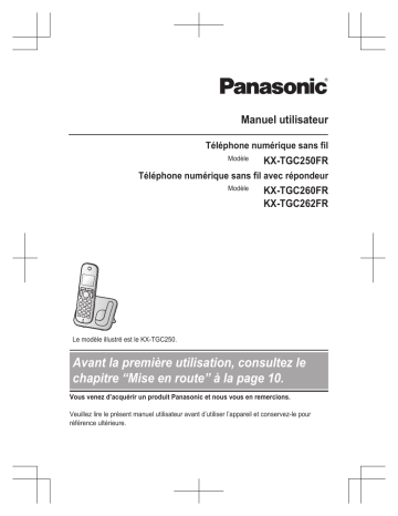 KXTGC262FR | KXTGC260FR | Panasonic KXTGC250FR Mode d'emploi | Fixfr