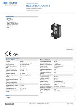 Baumer O300.SP-NV1T.72N/T003 SmartReflect Light barrier Fiche technique