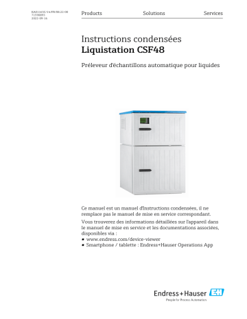 Endres+Hauser Liquistation CSF48 Manuel utilisateur | Fixfr