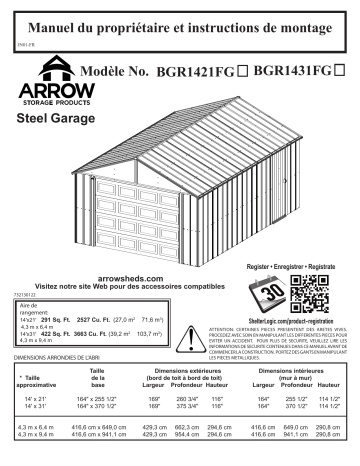 ShelterLogic BGR1431FG Murryhill Steel Storage Building, 14 ft. x 31 ft., Flute Grey Manuel du propriétaire | Fixfr