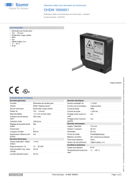 Baumer OHDM 16N5651 Diffuse sensor Fiche technique