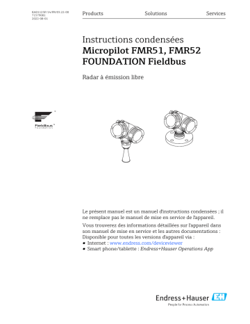 Endres+Hauser Micropilot FMR51, FMR52 FOUNDATION Fieldbus Manuel utilisateur | Fixfr