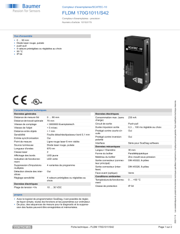 Baumer FLDM 170G1011/S42 Copy counter Fiche technique | Fixfr