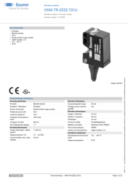 Baumer O500.TR-ZZZZ.72CU Through beam sensor Fiche technique