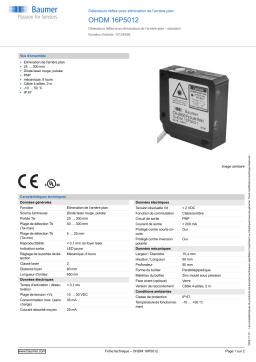 Baumer OHDM 16P5012 Diffuse sensor Fiche technique