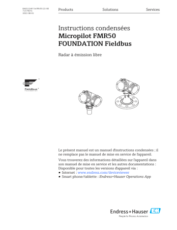 Endres+Hauser Micropilot FMR50 FOUNDATION Fieldbus Manuel utilisateur | Fixfr