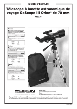 Orion 10276 GoScope III 70mm Refractor Travel Telescope Manuel utilisateur