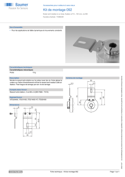 Baumer Mounting kit 092 Mounting hollow shaft encoder Fiche technique