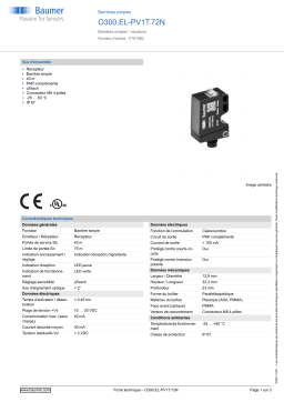 Baumer O300.EL-PV1T.72N Through beam sensor Fiche technique