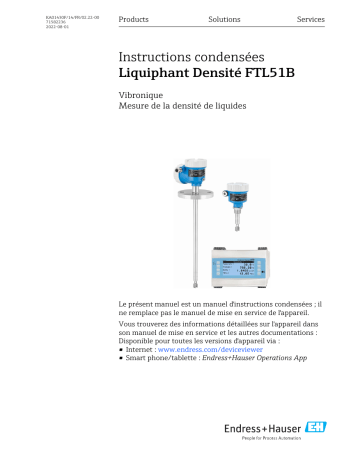 Endres+Hauser Liquiphant density FTL51B Manuel utilisateur | Fixfr