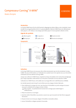 Corning Compresseur X-MINI® Manuel du propriétaire