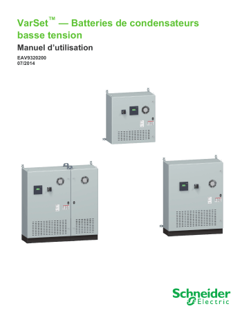 Schneider Electric VarSet — UL Batteries de condensateurs Mode d'emploi | Fixfr