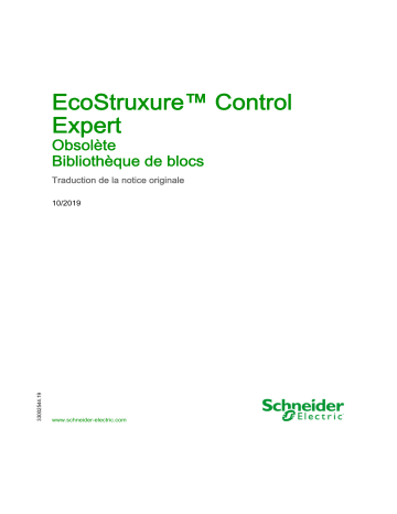 Schneider Electric EcoStruxure™ Control Expert - Obsolète, Bibliothèque de blocs Mode d'emploi | Fixfr