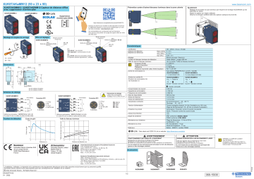 Schneider Electric XUK8TAKSMM12 / XUK8TAKDMM12 Capteur de distance diffus avec suppression Manuel utilisateur | Fixfr