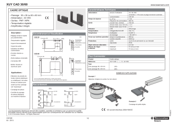 Schneider Electric XUYCAD30, XUYCAD60 Frame sensor Manuel utilisateur | Fixfr