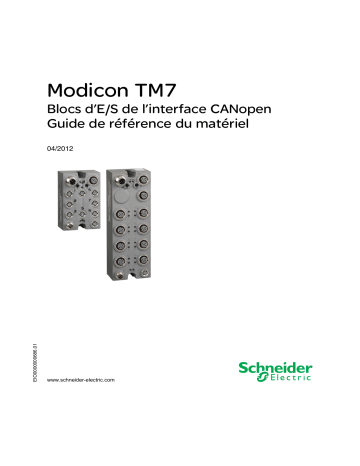 Schneider Electric Modicon TM7 - Blocs d’E/S de l’interface CANopen Guide de référence | Fixfr
