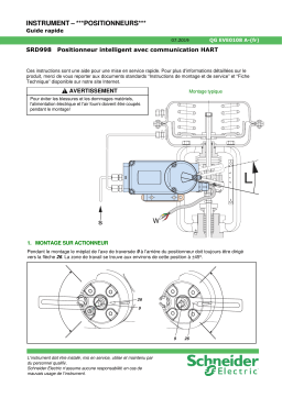 Schneider Electric SRD998 Intelligent Positioner Manuel utilisateur