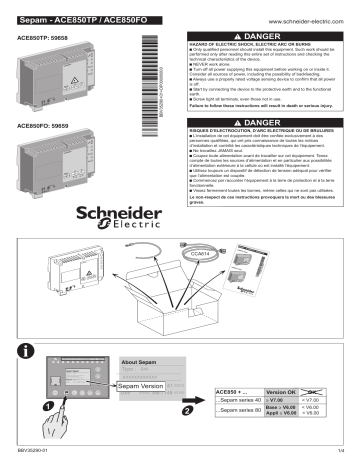 Schneider Electric ACE850, Sepam multi-protocol communication interfaces Manuel utilisateur | Fixfr