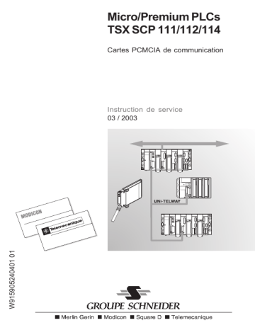 Schneider Electric TSXSCP111 / 110 / 114 Carte PCMCIA de Communication Guide de démarrage rapide | Fixfr