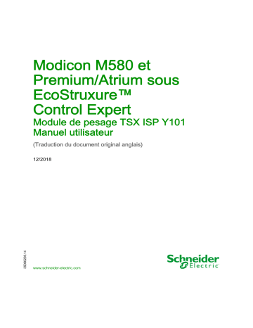 Schneider Electric Modicon M580 et Premium - Atrium sous EcoStruxure™ Control Expert - Module de pesage TSXISPY101 Mode d'emploi | Fixfr
