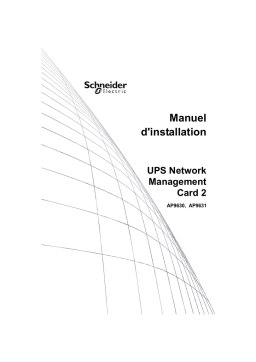 Schneider Electric UPS Network Management Card 2 Guide d'installation