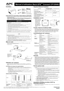 Schneider Electric Back-UPS Connect CP12044LI Mode d'emploi