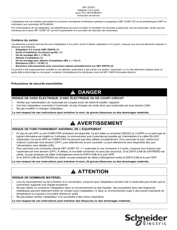 Schneider Electric XBTZG979 Adaptateur II à 2 ports (pour PLC MITSUBISHI) Manuel utilisateur | Fixfr