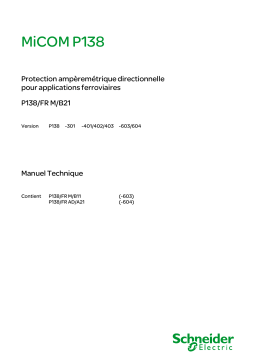 Schneider Electric MiCOM P138 Mode d'emploi