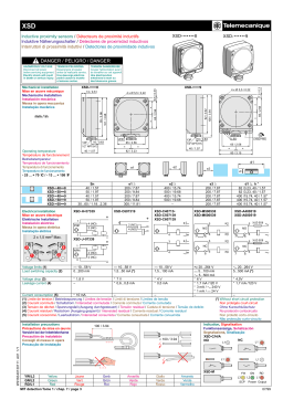 Schneider Electric XSD... Inductive proximity sensors, form D, plug-in, plastic case Manuel utilisateur