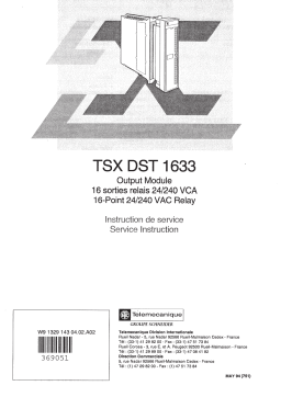 Schneider Electric TSXDST1633, Relais Manuel utilisateur