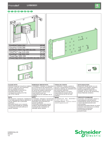 Schneider Electric M.pl. Hz. fixed NS250 rot. Manuel utilisateur | Fixfr