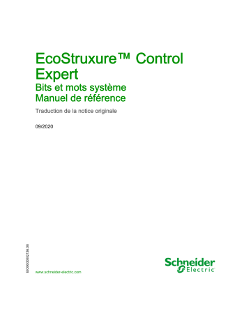 Schneider Electric EcoStruxure™ Control Expert - Bits et mots système Manuel utilisateur | Fixfr