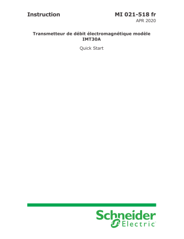 Schneider Electric Convertisseur de mesure pour débitmètre électromagnétique modèle IMT30A Manuel utilisateur | Fixfr