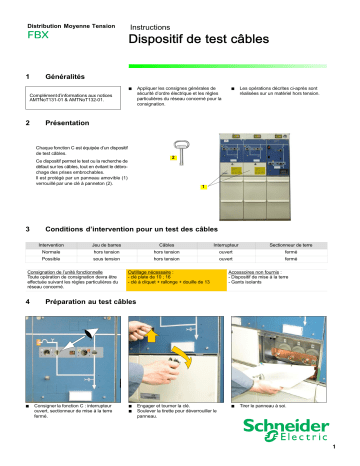 Schneider Electric FBX - Dispositif de test câbles Mode d'emploi | Fixfr