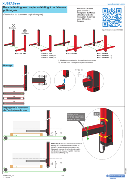 Schneider Electric XUSZAS... Bras de Muting avec capteurs Muting à un faisceau pré-intégrés Guide de démarrage rapide