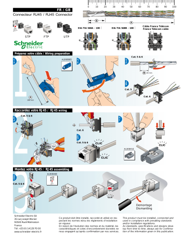 Schneider Electric RJ45 Connector Mode d'emploi | Fixfr
