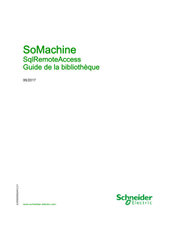 Schneider Electric SoMachine - SqlRemoteAccess Mode d'emploi