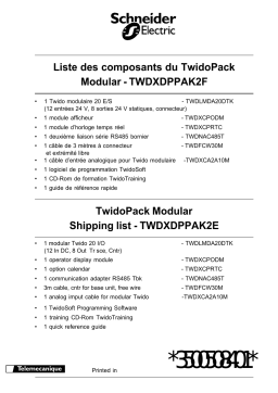 Schneider Electric TWDXDPPAK2F, Modular Manuel utilisateur