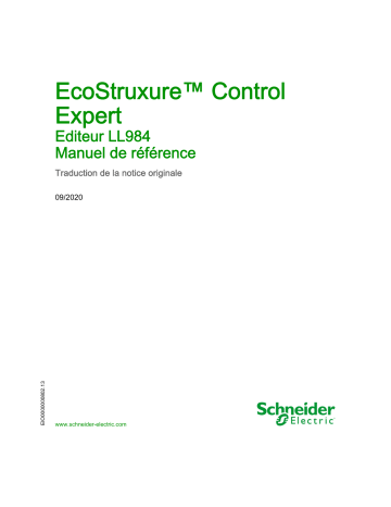 Schneider Electric EcoStruxure™ Control Expert - Editeur LL984 Manuel utilisateur | Fixfr