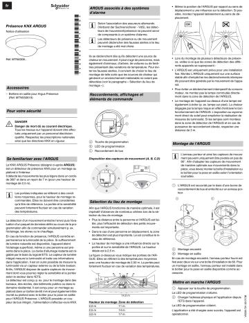 Schneider Electric KNX- ARGUS Détecteur de présence Mode d'emploi | Fixfr