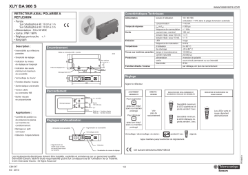 Schneider Electric XUYBA966S Retro-reflex polarised axial sensor Manuel utilisateur | Fixfr