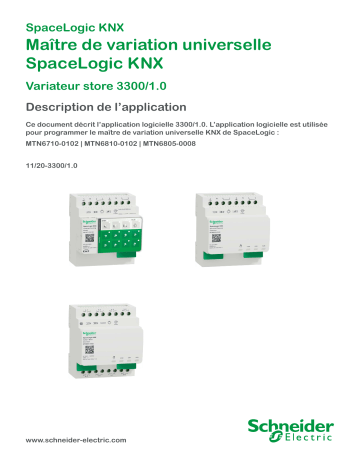 Schneider Electric SpaceLogic KNX Mode d'emploi | Fixfr