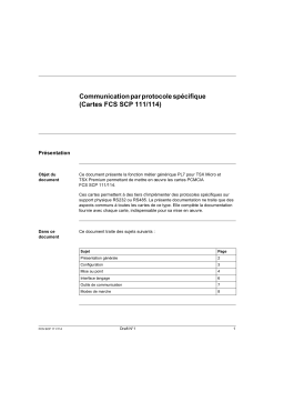 Schneider Electric FCSSCP111 / 114 Cartes PCMCIA de communication par protocole spécifique Mode d'emploi