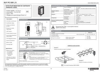 Schneider Electric XUYPC929LS Contrast miniature sensor (laser emission) Manuel utilisateur | Fixfr