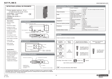 Schneider Electric XUYPL966S Diffuse reflection lateral sensor Manuel utilisateur | Fixfr