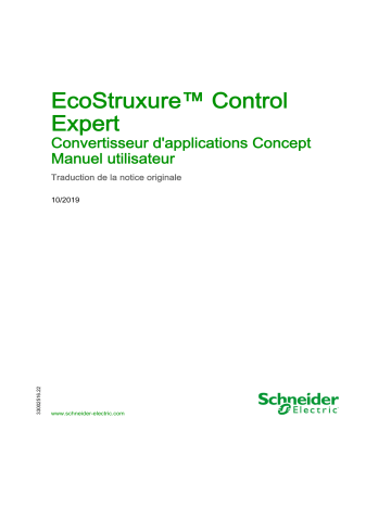 Schneider Electric EcoStruxure™ Control Expert - Convertisseur Mode d'emploi | Fixfr