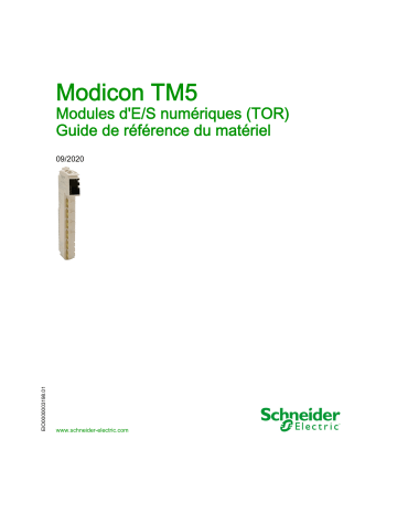 Schneider Electric Modicon TM5 - Modules d E/S numériques (TOR) Guide de référence | Fixfr